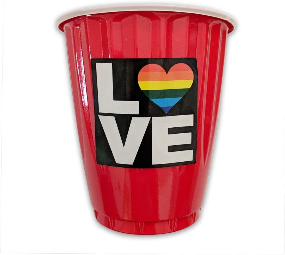 250 Square Love Gay Pride Rainbow Stickers on a Roll - Square Love