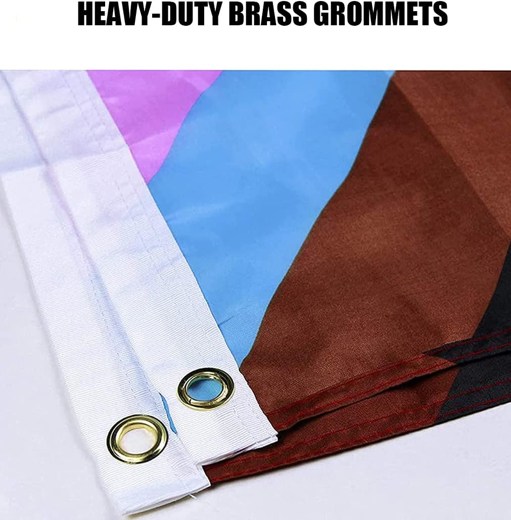 Progress Pride Rainbow Flag 3x5 ft LGBTQ Gay Pride Flags All Inlcusive Progressive Bisexual Non Binary Lesbian Transgender Flag Indoor Outdoor Wall