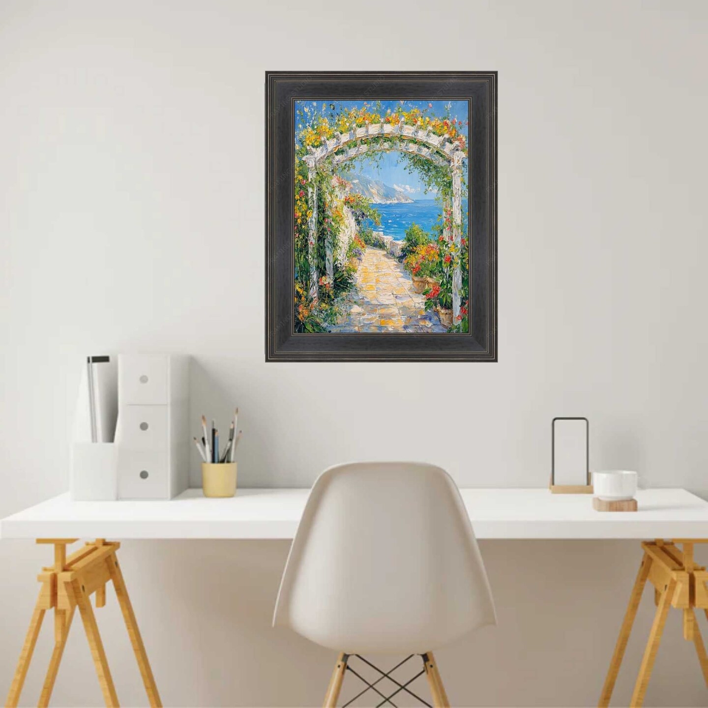 Black Hammered Flat Picture Frame 14x18 frame