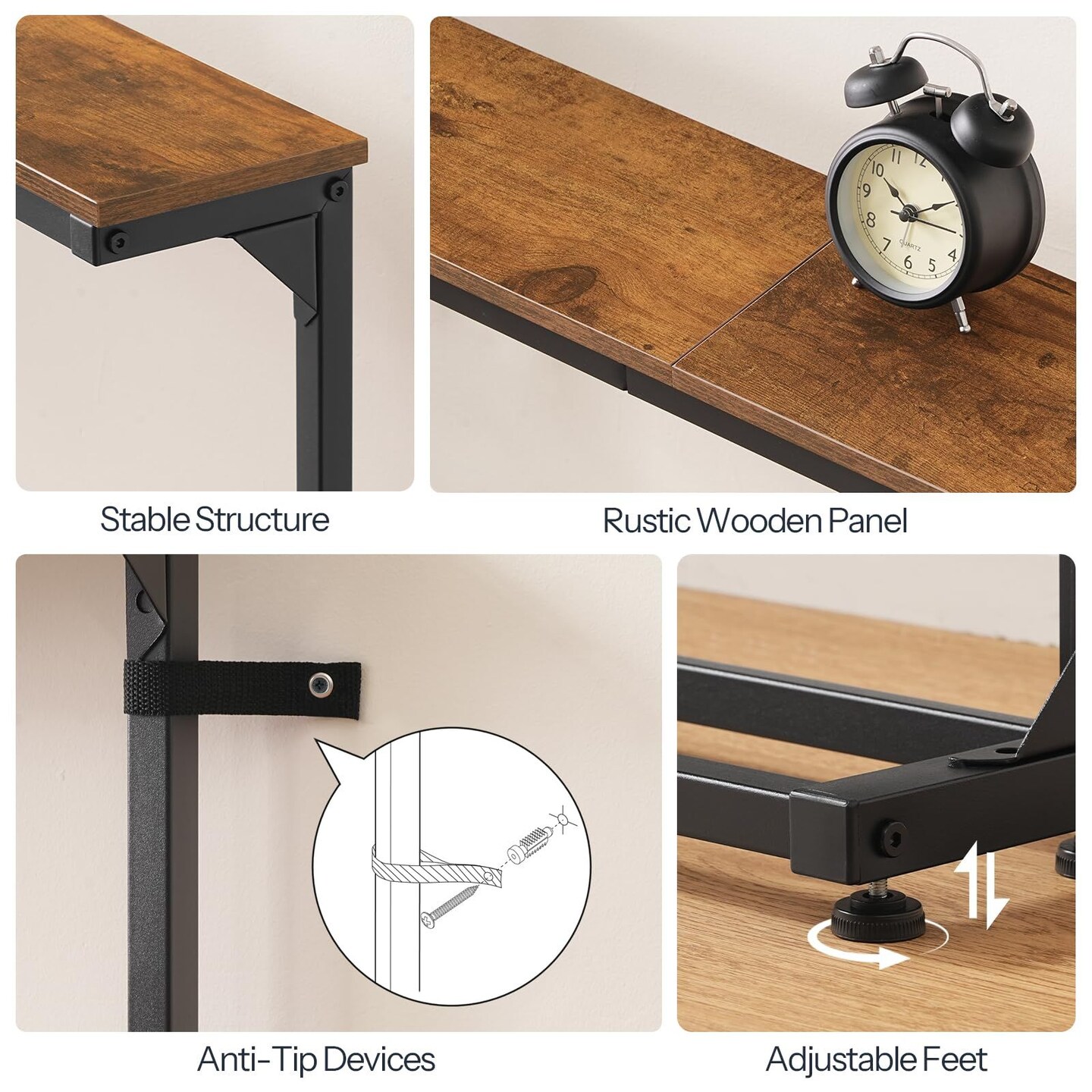 Space-Saving Multi-Functional Sofa or Desk Table with AC and USB Ports