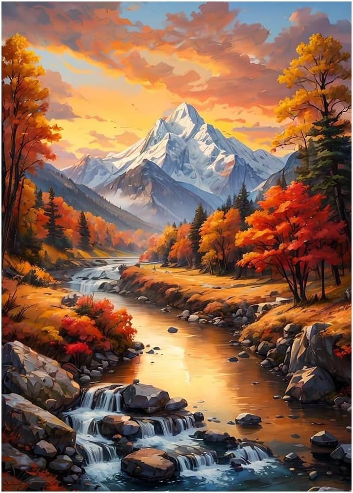 Diamond Painting Kits for Adults, Forest Landscape 5D DIY Diamond Art Kits Full Drill Diamond Dots for Gift Wall Decor and Relaxation Gem Arts 12x16 inch
