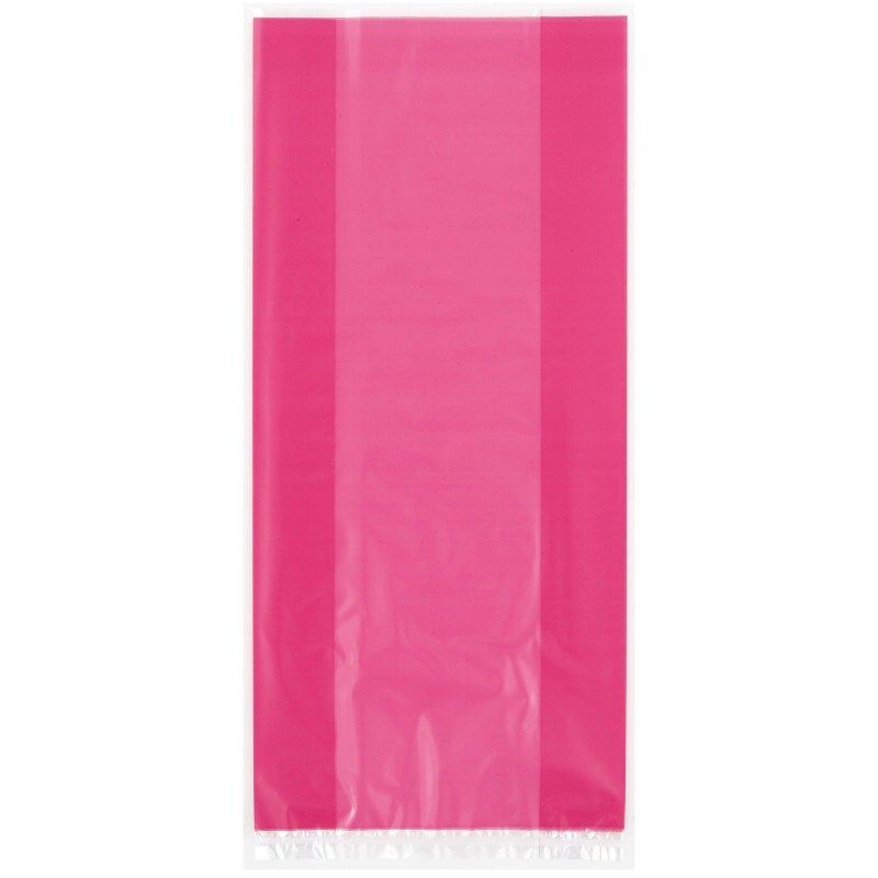 Hot Pink Cellophane Bags 30ct