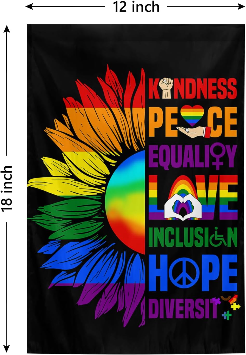 Sunflower Pride Flag 12x18 Inch Double Sided Rainbow Flag