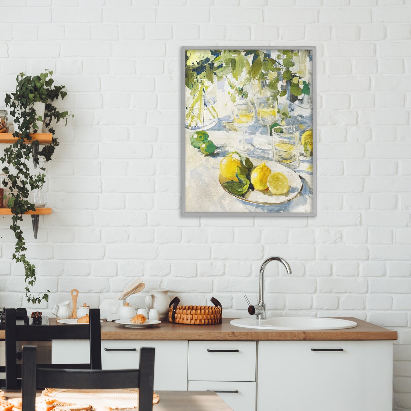 Stupell Industries Meringue Lemons Table Spread Framed Giclee, design by Annabelle Hall