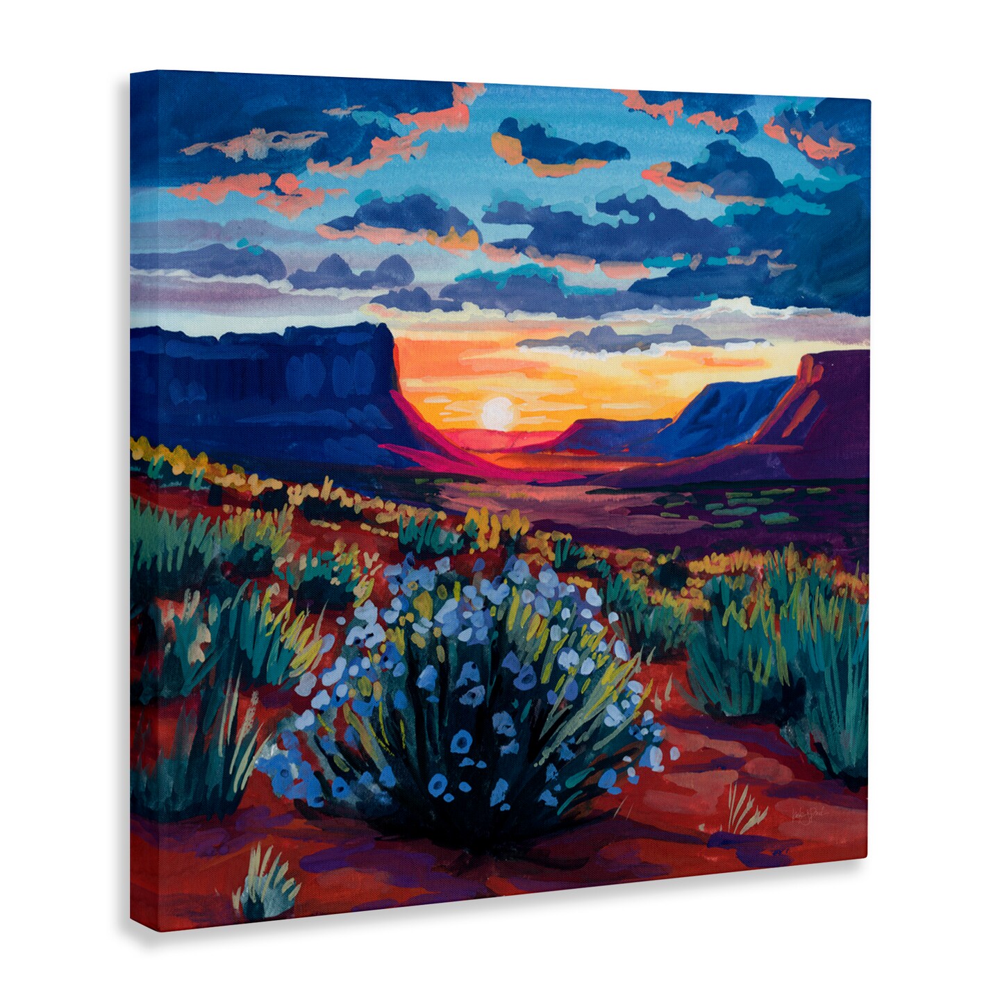 Stupell Industries Desert Sunset on Blooming Bush Canvas, design by Kate Jarvik Birch