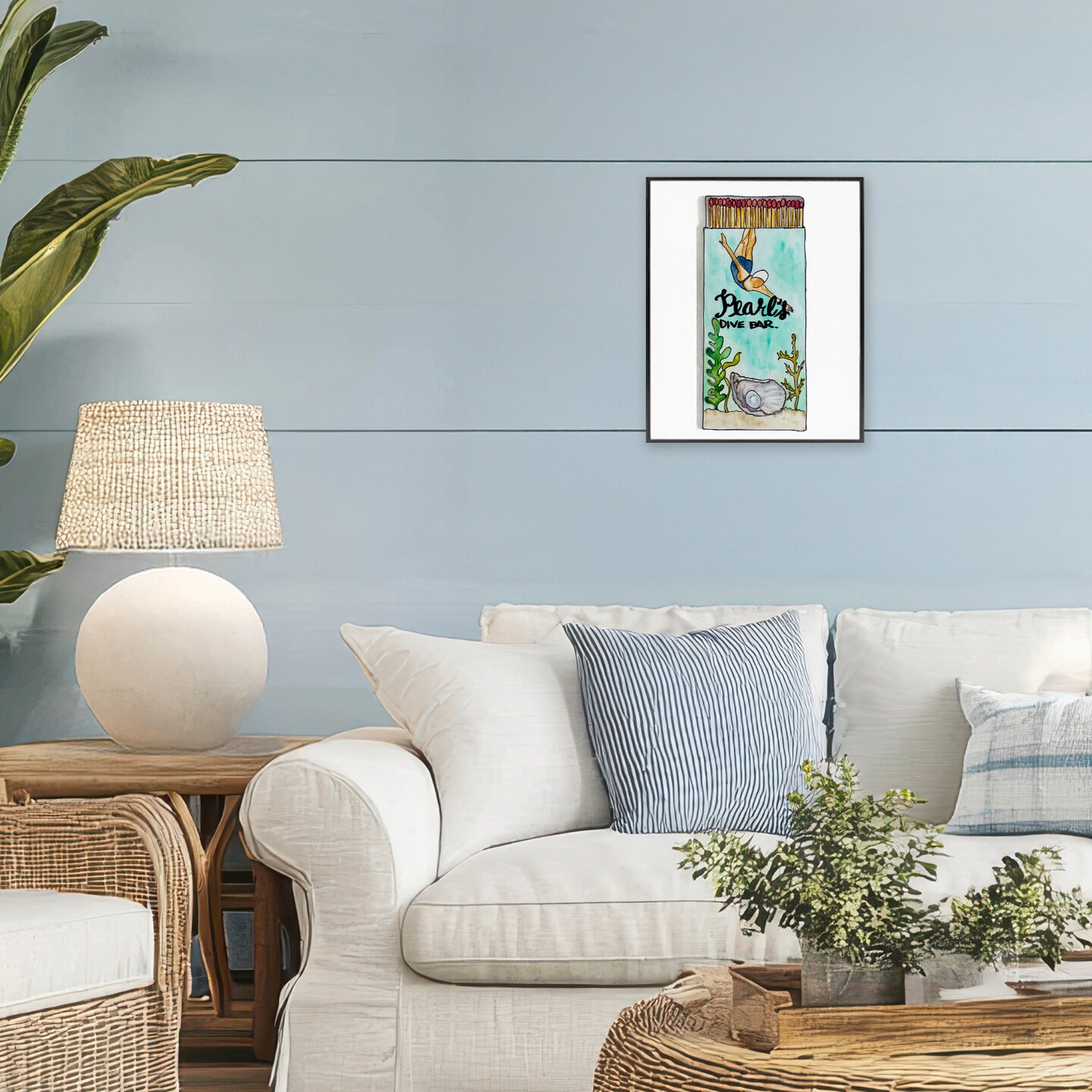 Stupell Industries Pearl Dive Matchbook Framed Giclee, design by Nola James
