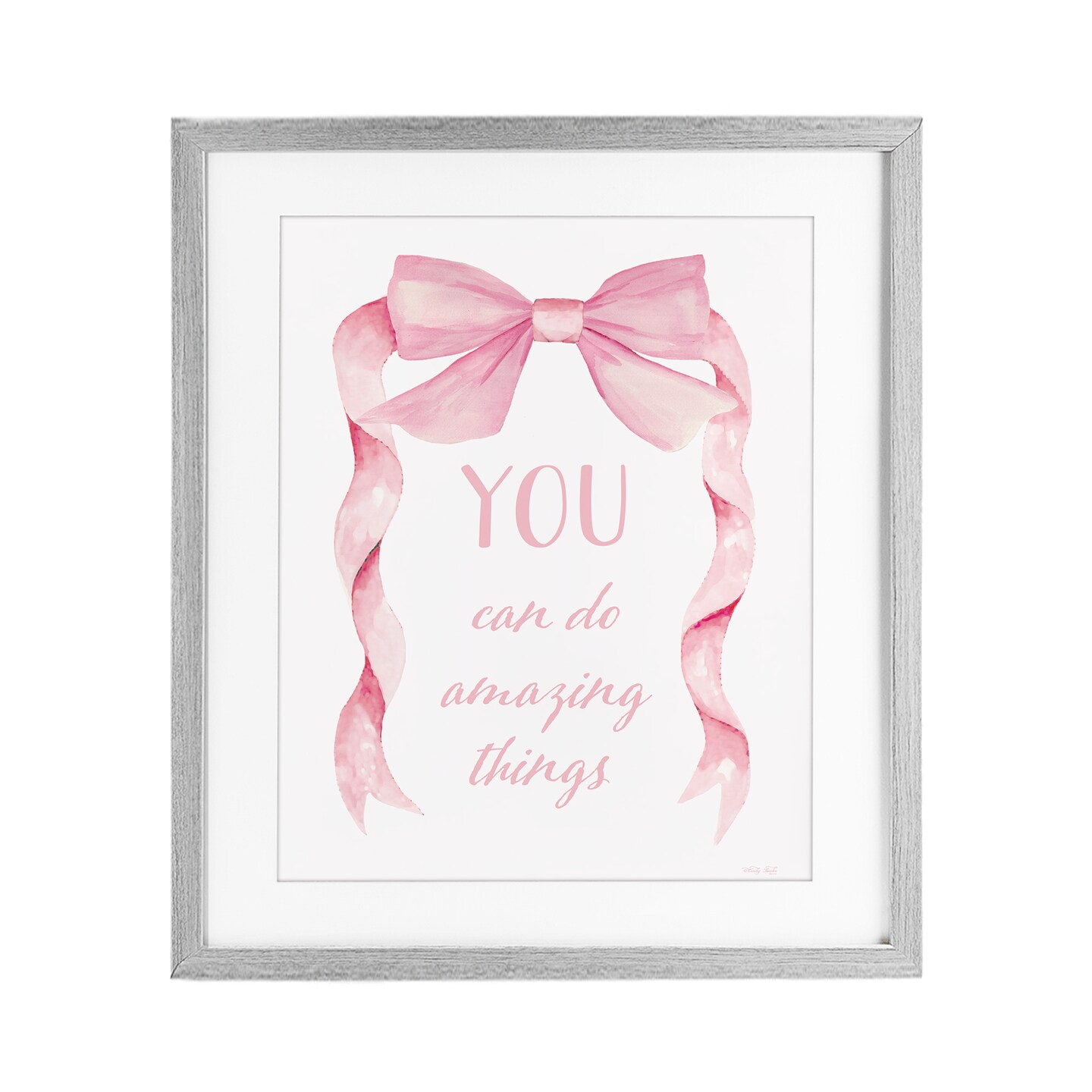 Stupell Industries Feminine Encouragement Ribbon Framed Print Under Glass, design by Cindy Jacobs