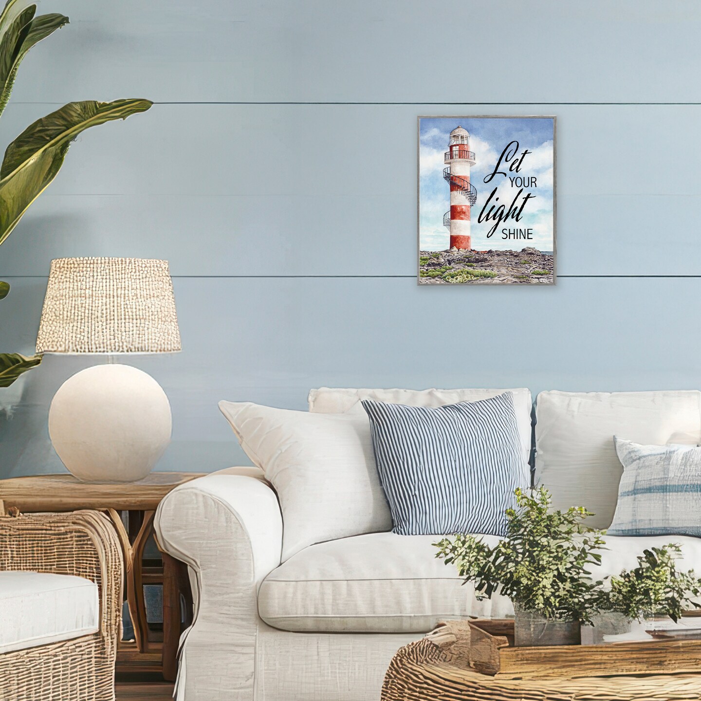 Stupell Industries Let Your Light Shine Beacon Framed Giclee, design by Cindy Jacobs