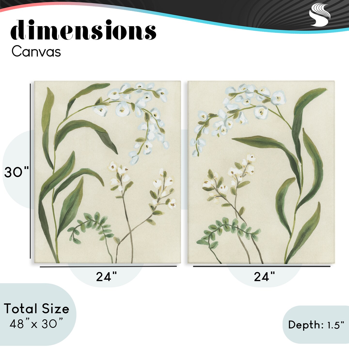 Stupell Industries Vintage Snowdrop Stems 2pc Canvas Set, design by June Erica Vess