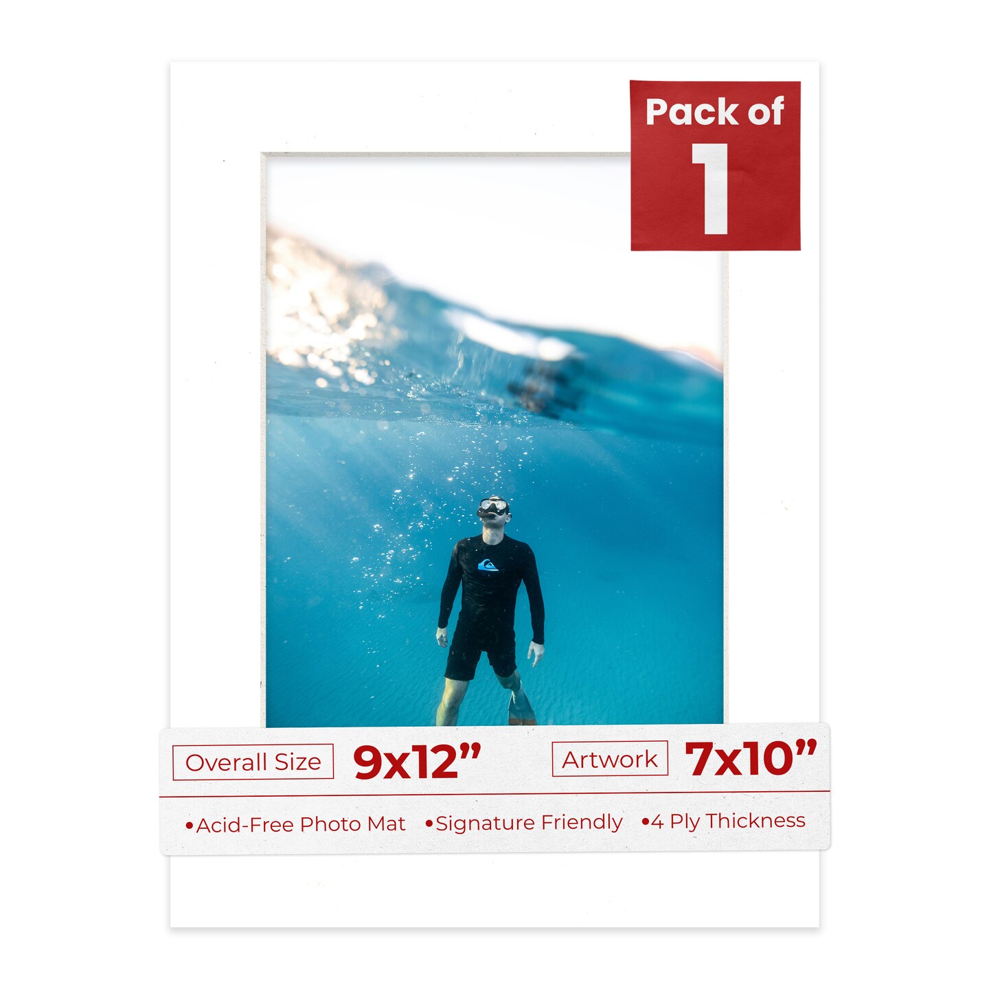 Off White Pebble Mat Board for 9x12 Frames - Fits 7x10 Photos