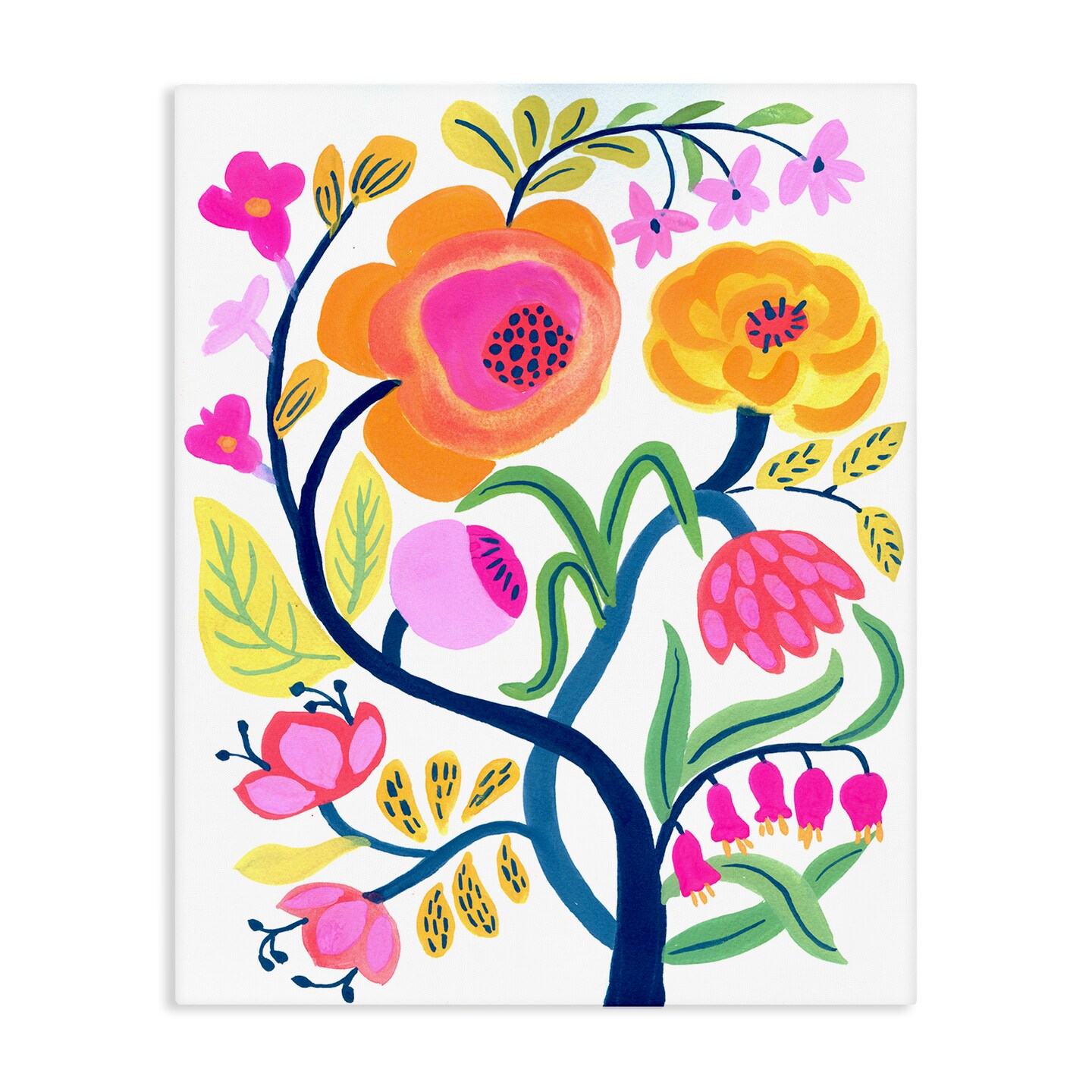 Stupell Industries Blue Tree with Warm Flowers Canvas, design by Suzanne Allard