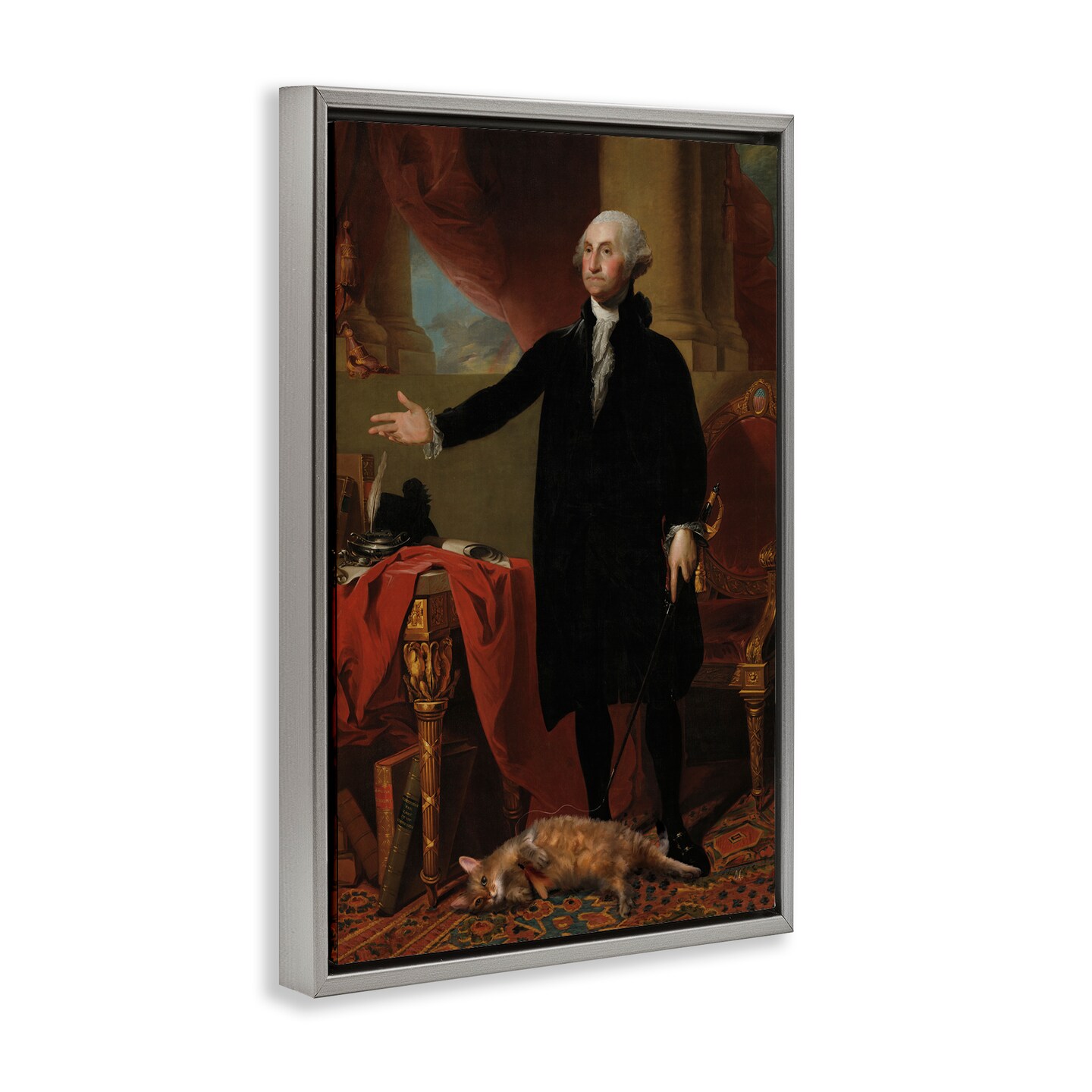 Stupell Industries Purrsuit Of Liberty Historical Cat Floating Frame, design by Sarah Adams