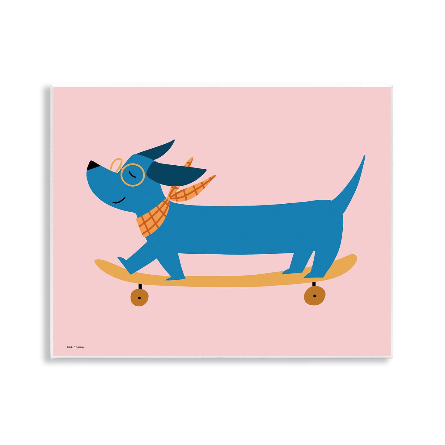 Stupell Industries Skateboarding Wiener Dog Wall Plaque, design by Rachel Nieman