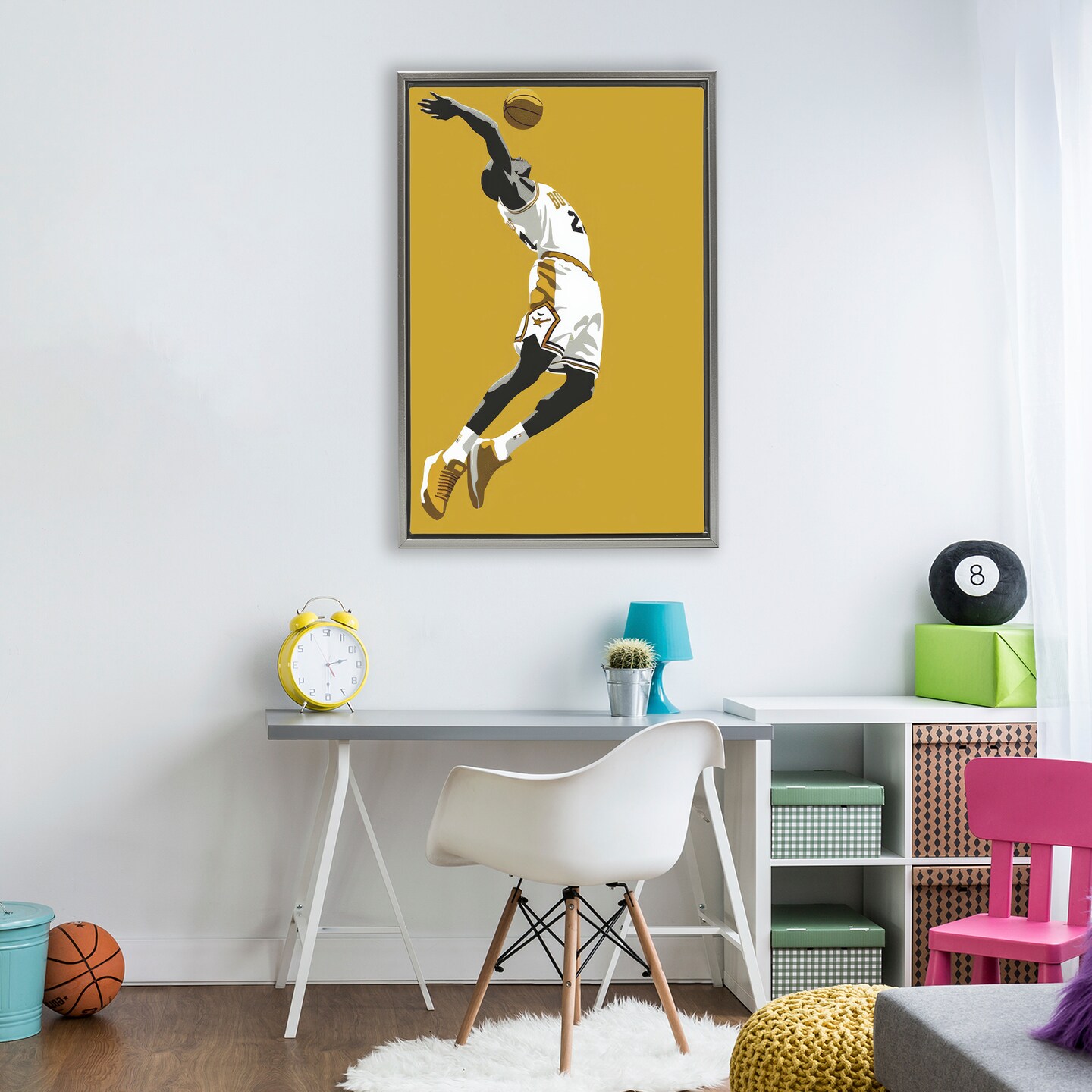 Stupell Industries Iconic Basketball Dunk Floating Frame, design by Ray Powers