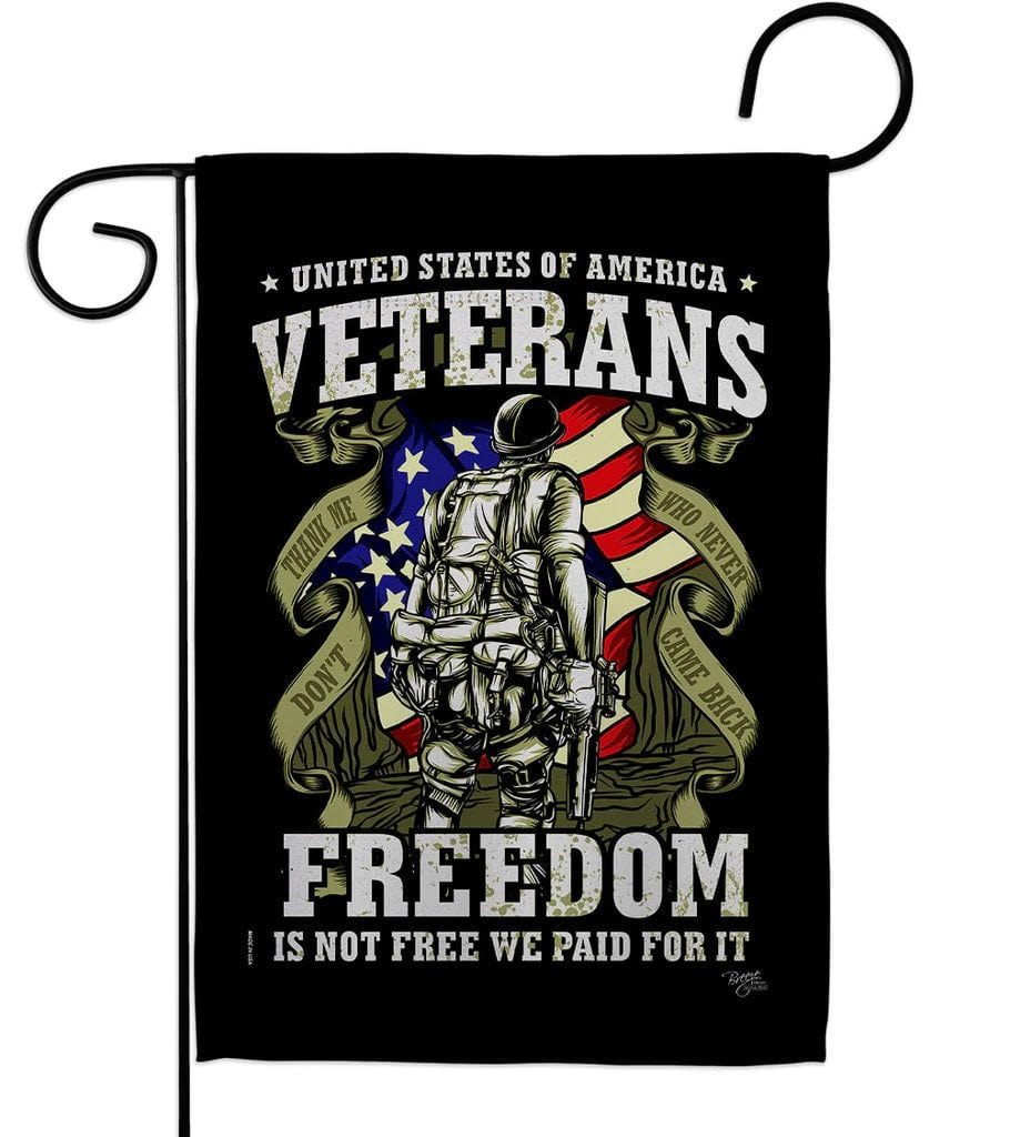 Veterans Freedom Garden Flag 2 Sided We Paid For It