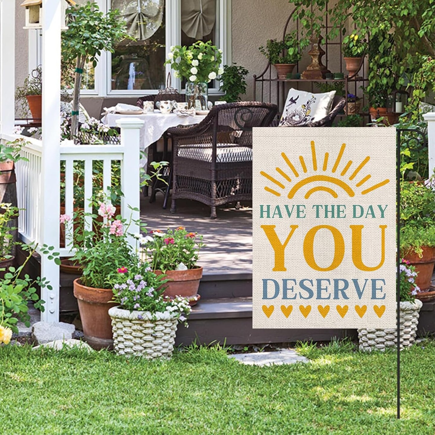 Summer Garden Flag Motivational Signs Have The Day You Deserve Vertical Double Sided Holiday Yard Lawn Outdoor Decorations