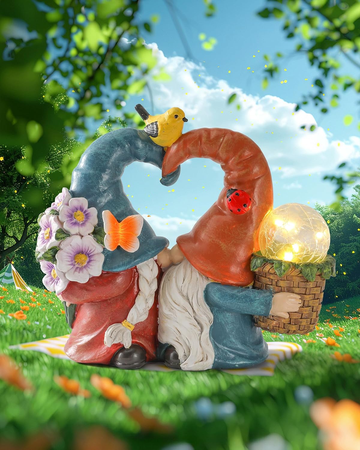 Spring Summer Kissing Gnomes Decorations for Home & Garden - Decorative Outdoor Lawn Ornaments and Statues Clearance