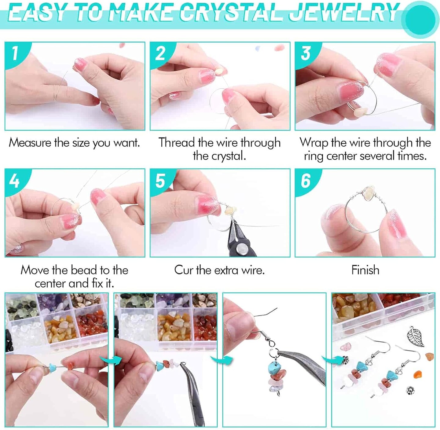 Jewelry Making Kits for Adults Women with 28 Colors Crystal Beads, 1660Pcs Crystal Bead Ring Maker Kit with Jewelry Making Supplies