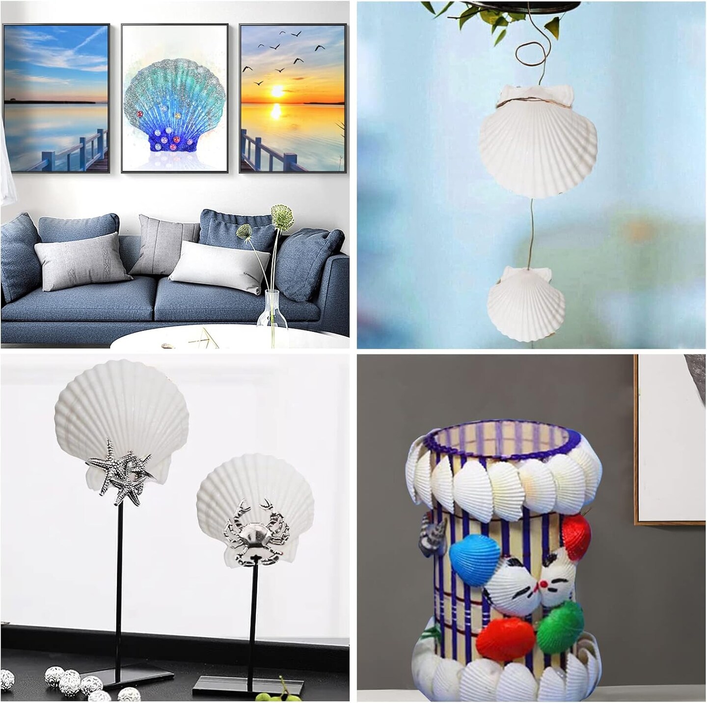 30-Pack Natural Scallop Shells, 2–3 Inch Seashells for Crafts, Beach-Themed Home Décor, Wedding Decorations, and Nautical DIY Projects