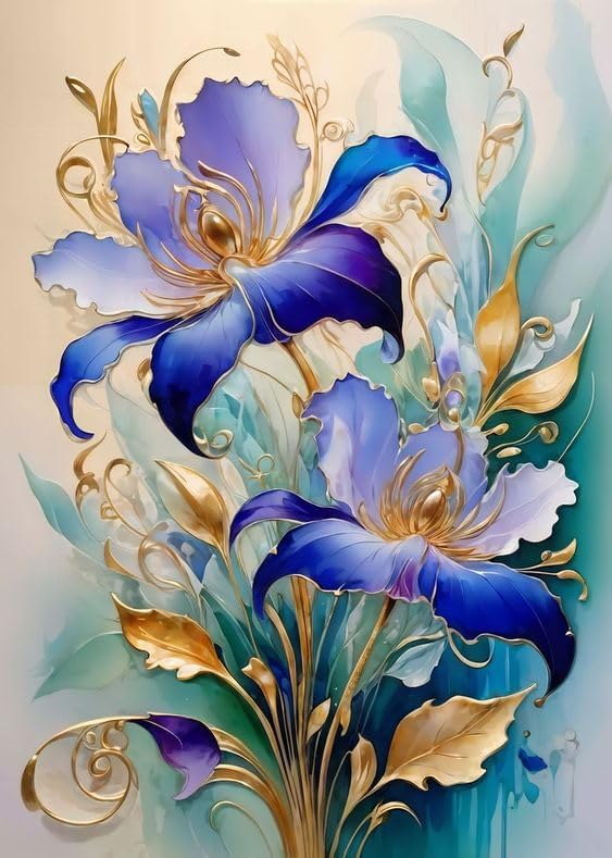 Paint by Numbers Kit for Adults Beginners - Flower Easy Acrylic Adult Paint by Number on Canvas, DIY Drawing Paintworks Artwork, Without Frame for Home Wall Decor (16x20 inch)