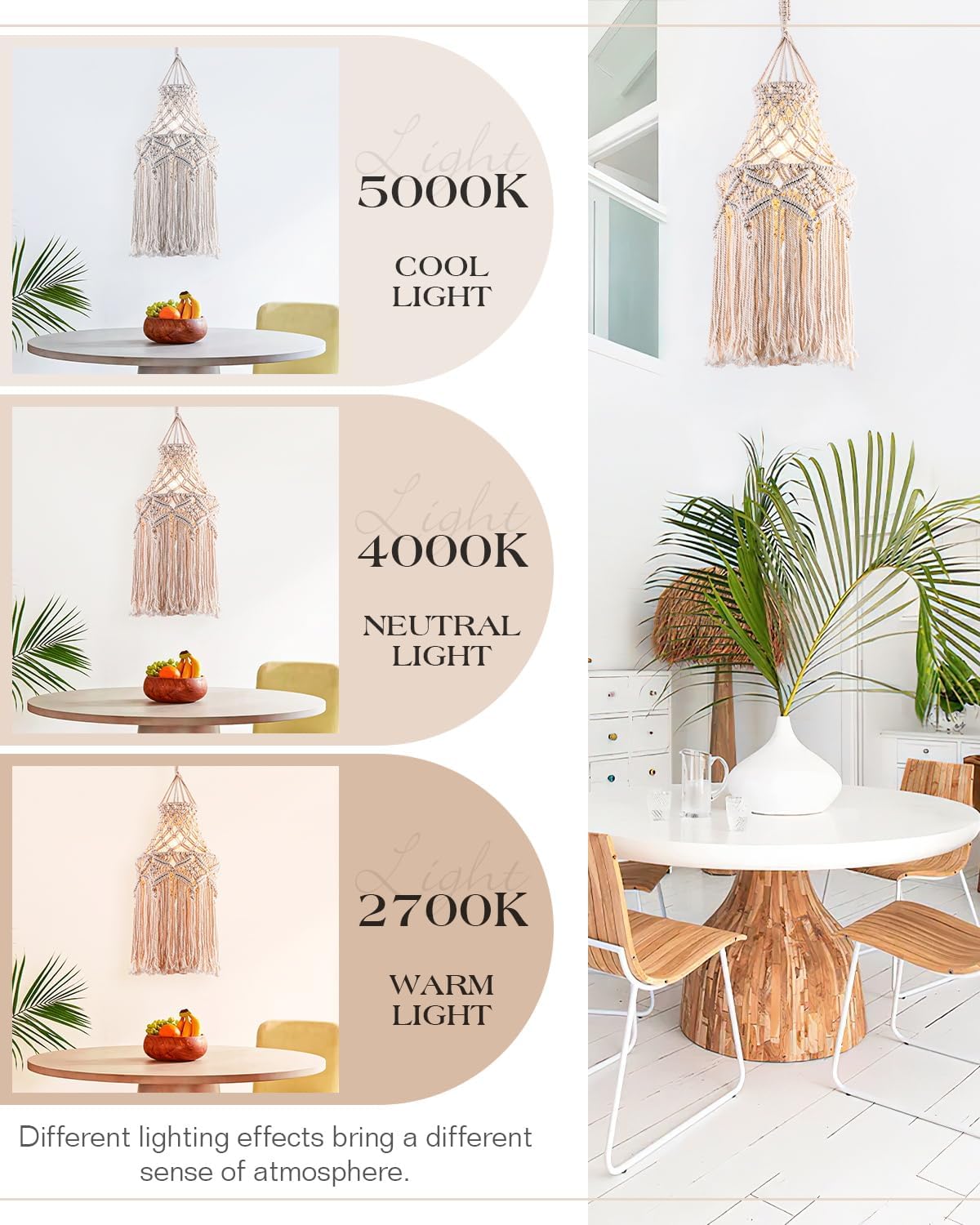 Boho Plug in Pendant Light Macrame Lamp Shade, Hanging Lamp with Plug in Cord,On/Off Switch,Bohemian Hanging Light Fixtures That Plug Into Wall Outlet for Bedroom Decor Living Room