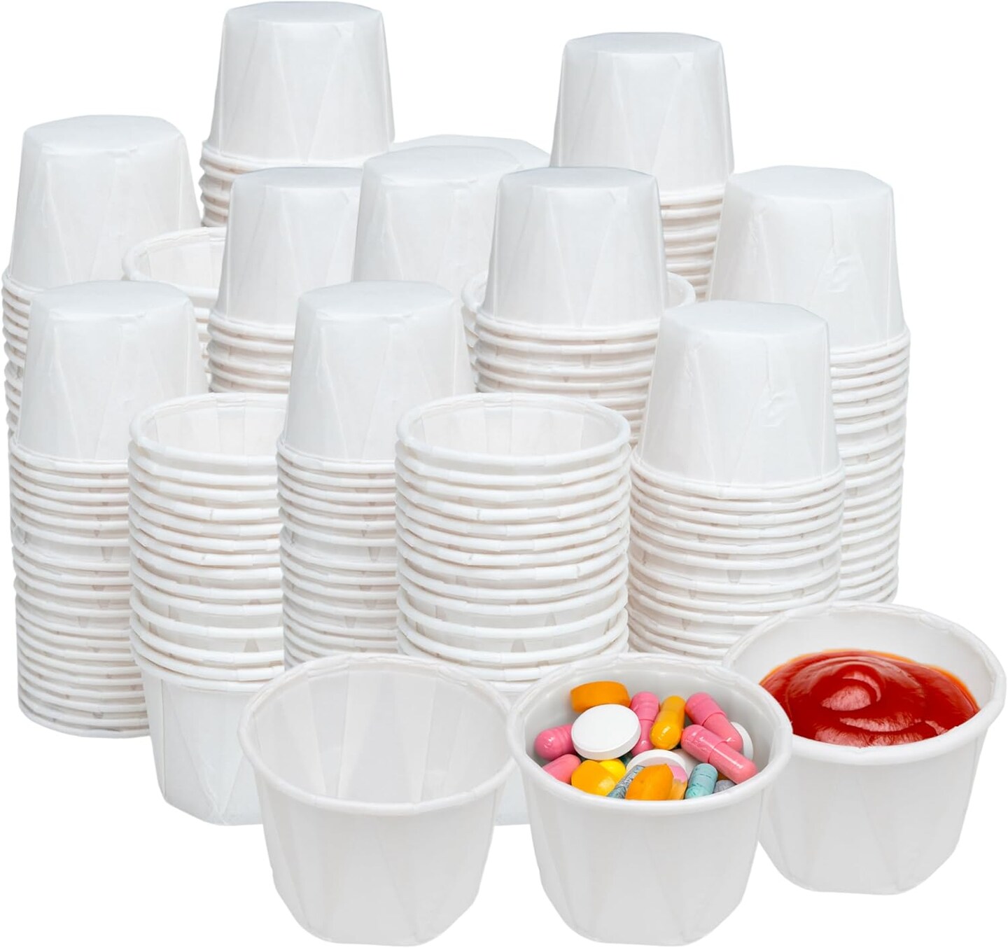 1 Oz Paper Cups (1000 PACK) - Souffle Cups Ideal To Use As Ketchup Containers, Disposable Medicine & Pill, Sample Cups and Condiments