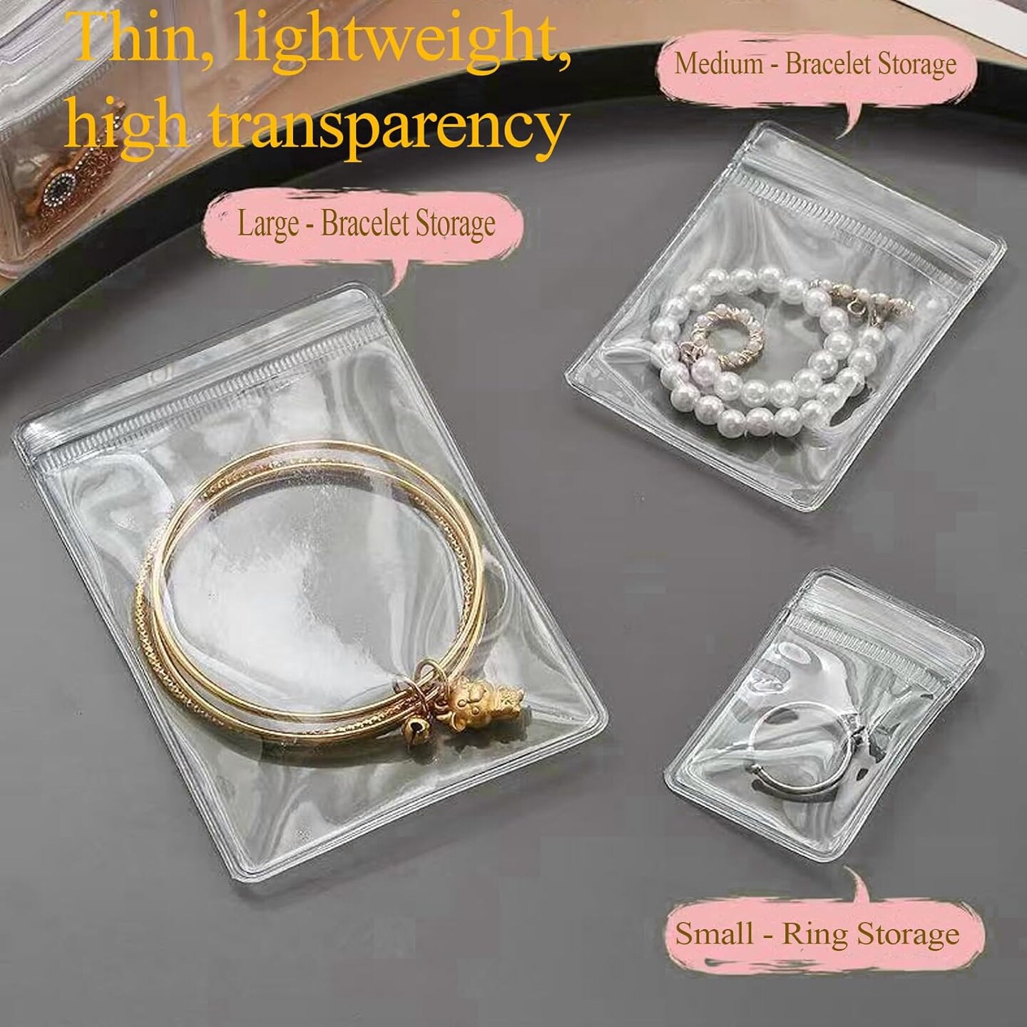 Clear Acrylic Jewelry Organizer With 60 Anti Tarnish Jewelry Bags, Jewelry Box Acrylic Storage Case For Earrings, Rings, Necklaces, Bracelets,Jewelry Holder And Jewelry Drawer Organizer For Women