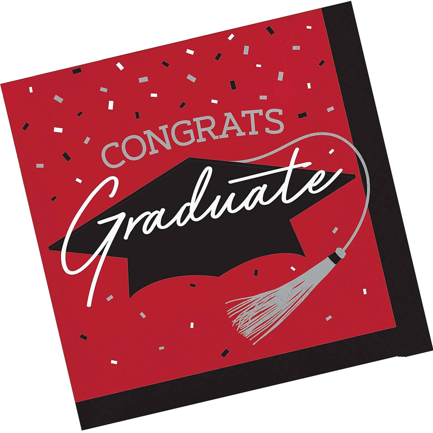 Creative Converting School Spirit Red Graduation Beverage Napkins 108 Count