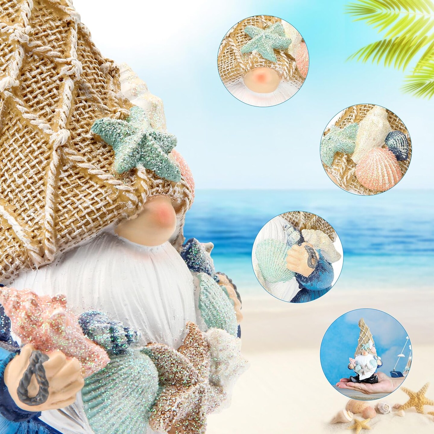 Garden Gnomes Statues - Outdoor Funny Garden Decor - Ocean Gnomes for Indoor/Outdoor, Beach, Patio, Lawn, Yard, Porch, Bookshelf Gifts