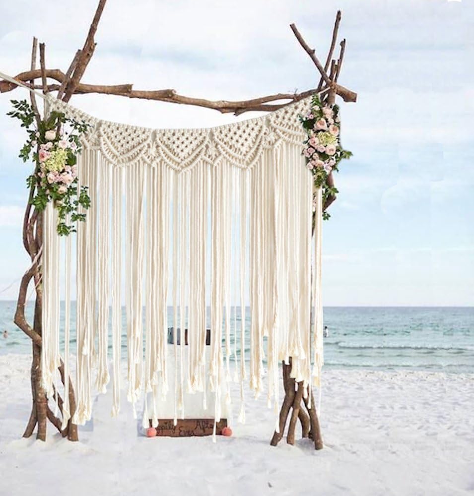 Macrame Wall Hanging Boho Wedding Hanger Cotton Handmade Wall Art Home Wall Decor