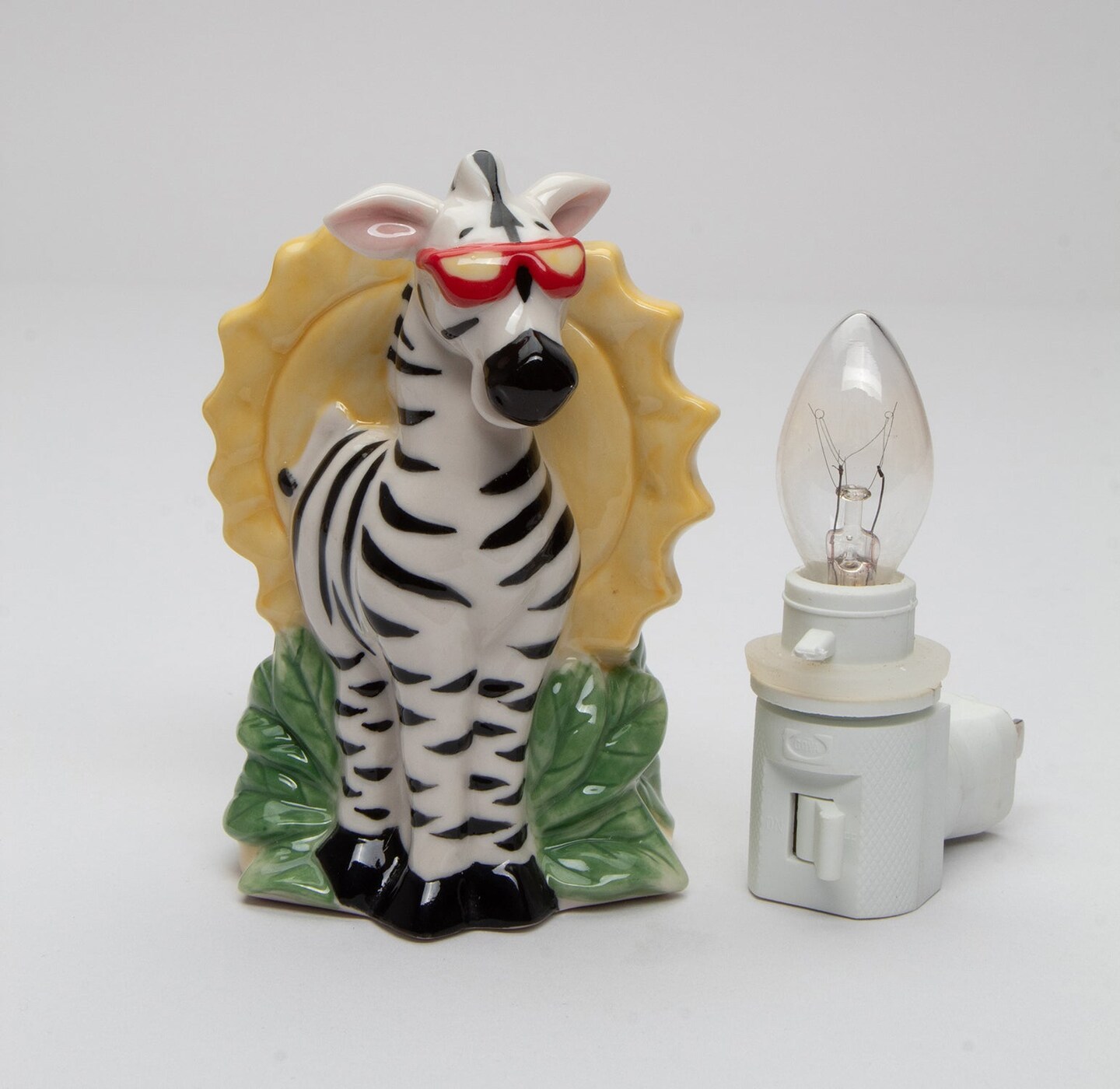 Ceramic Zebra Plug-In Nightlight, Home D&#xE9;cor, Nursery Room D&#xE9;cor, Baby Registry Gift, Gift for New Parents