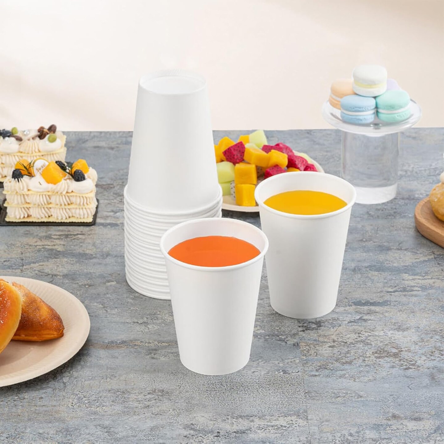 [500 pack] Disposable Coffee Cups 12 oz, Paper Cups 12 oz, Hot Cups, Ideal for Hot Drinks, Coffee(white)