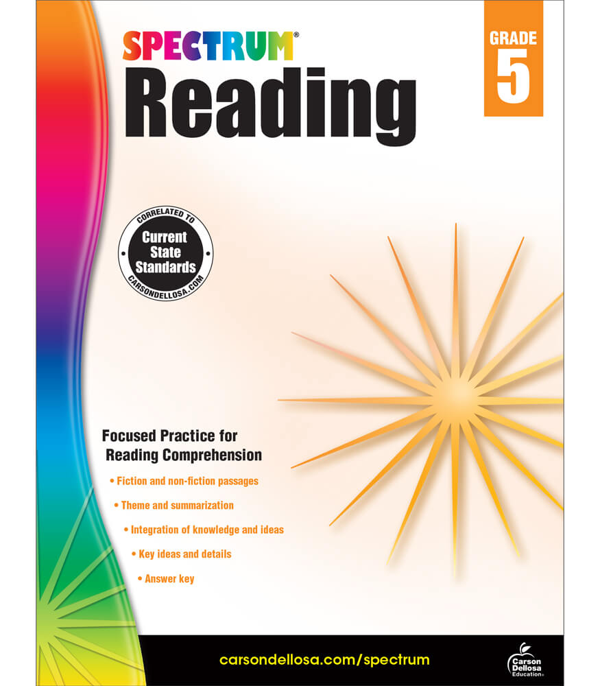 Spectrum Grade 5 Reading Workbook, Books for 5th Graders With Nonfiction and Fiction Passages and Learning Activities, Classroom or Homeschool Curriculum