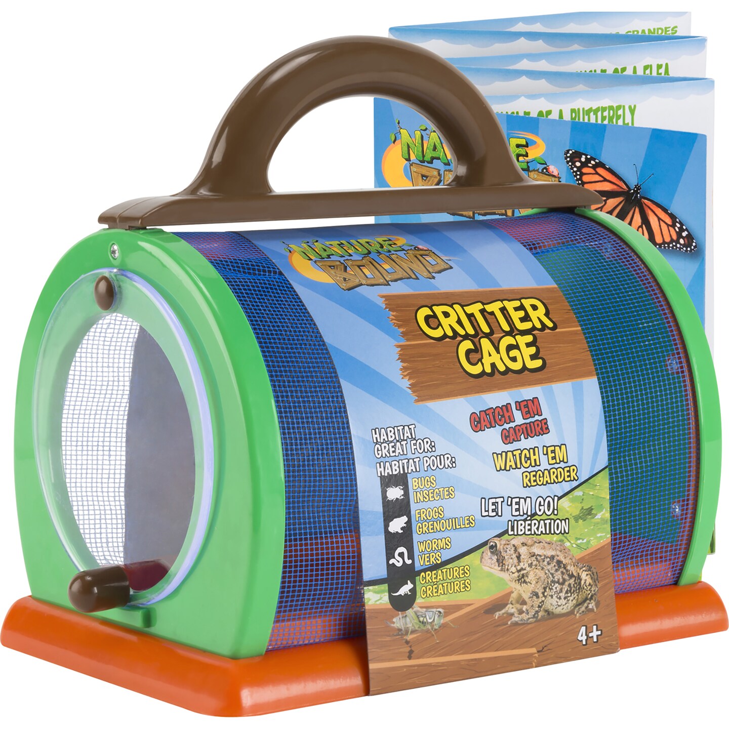 Nature Bound: Critter Cage - 8.5x5.75&#x22; Bug Catcher &#x26; Habitat Kit, Observation Tool, Access Hatch, Activity Booklet, Outdoor Exploration Toy, Kids 4+
