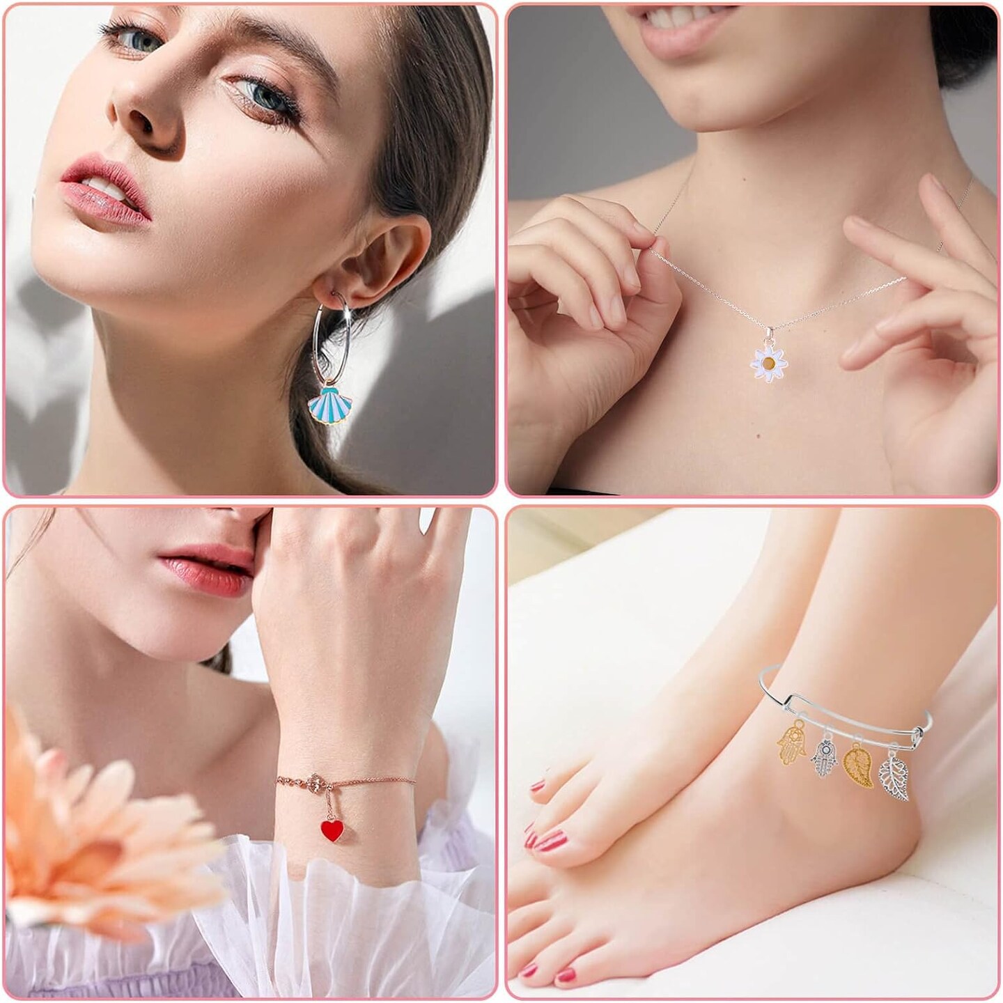 150PCS Bracelet Charms, Silver Bracelet Gold Plated Enamel Charms Pendants for Necklace Bracelet Jewelry Making and Crafting