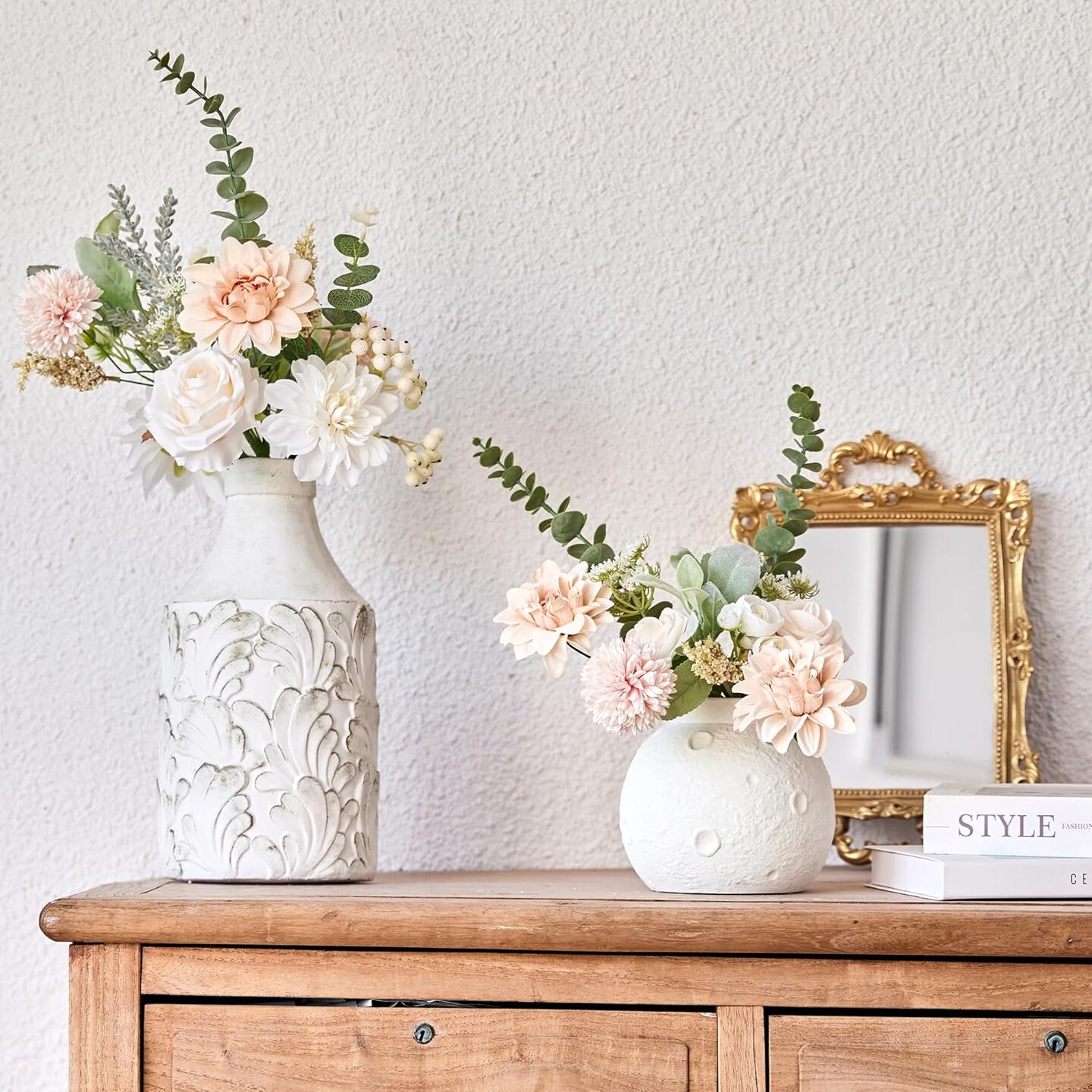 Artificial Flowers Bouquets, Artificial Silk Flowers Bouquets for Wedding, Home Table Decorations, Wedding Centerpieces Bouquets Flowers Arrangement Decorations