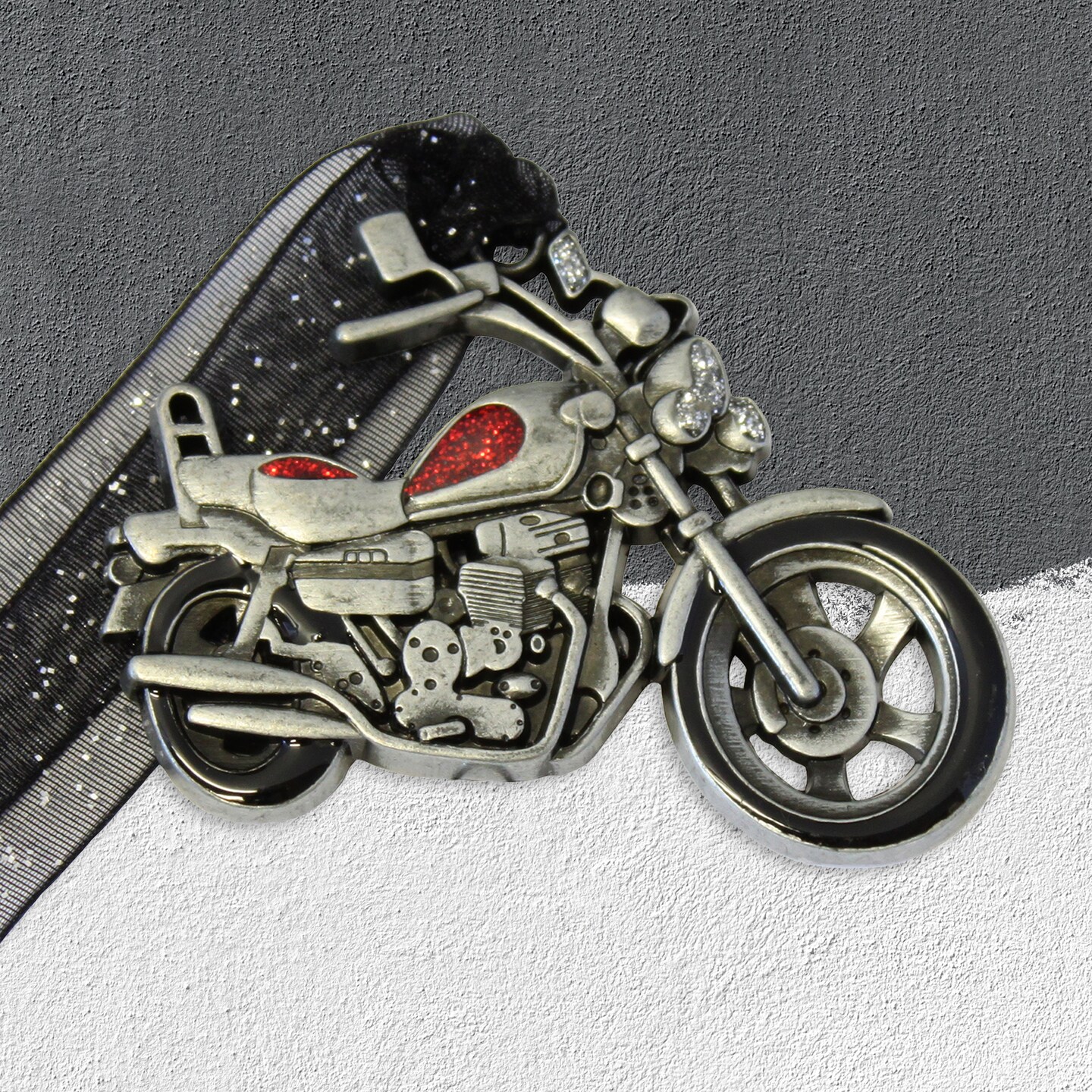 Gloria Duchin Pewter Motorcycle Christmas Tree Ornament