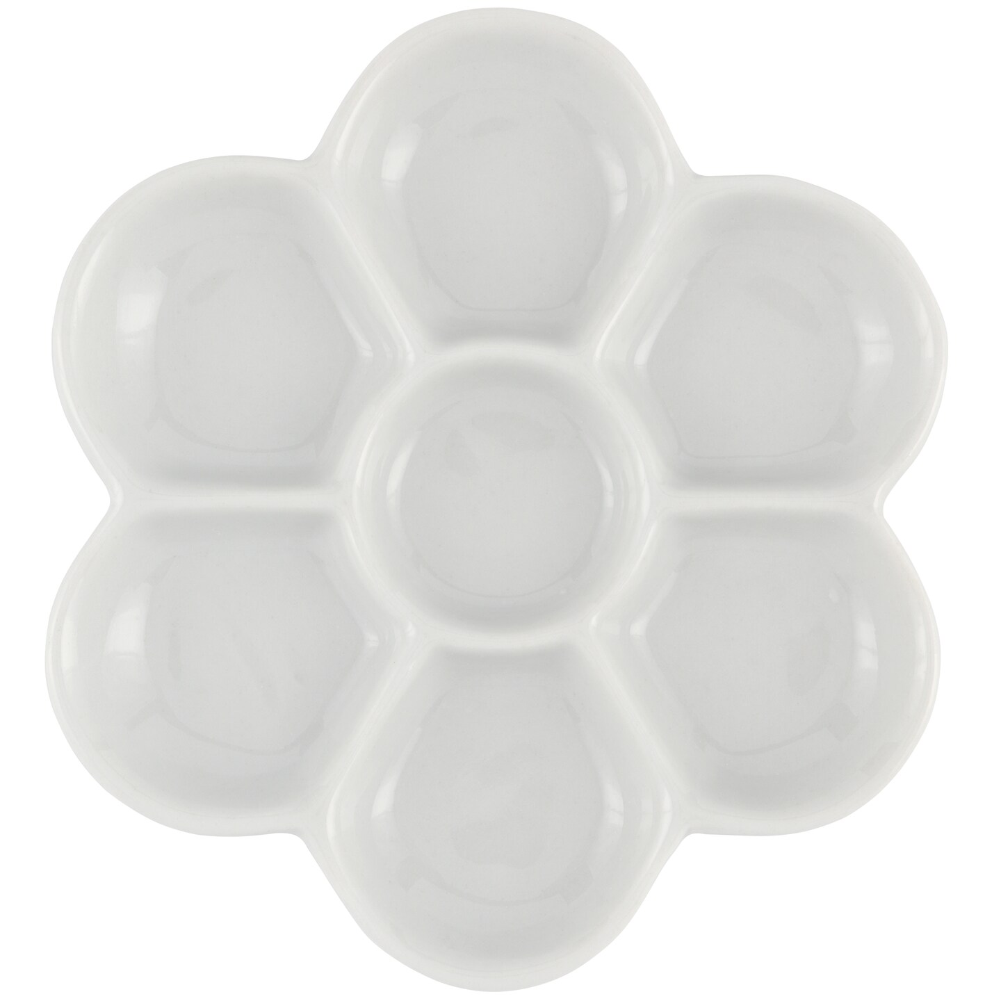 Creative Mark Glazed Flower Palette Porcelain Paint Palette Tray for Watercolor, Gouache, Color-Mixing - Paint Tray for artists - 1 Pack