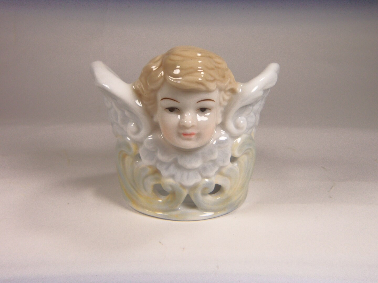 Ceramic Cherub Angel Votive Candle Holder, Religious Decor, Religious Gift, Gift for Her, Gift for Mom