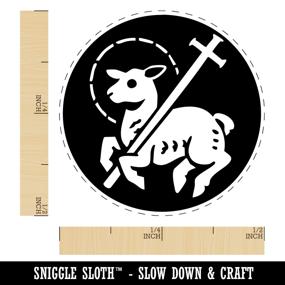 Lamb of God Christian Jesus Cross Self-Inking Rubber Stamp for Stamping Crafting Planners