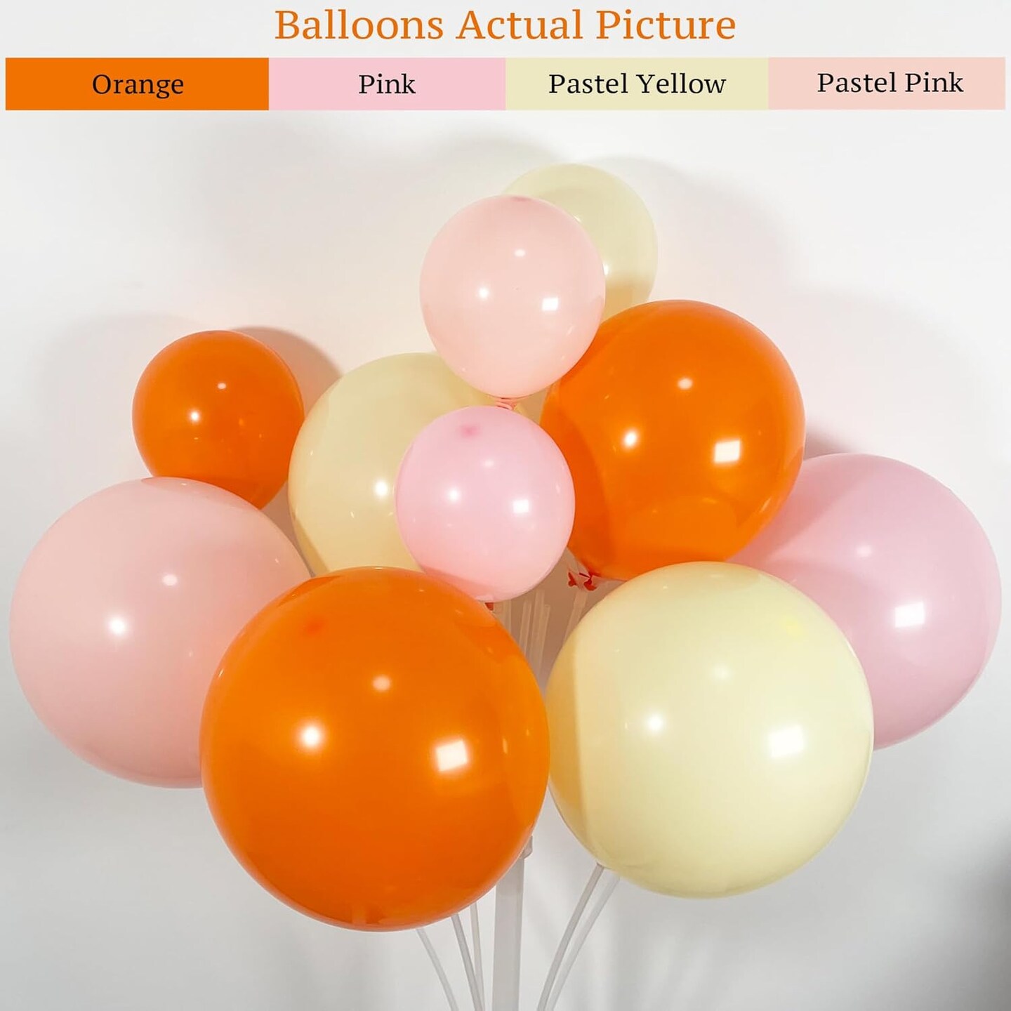 145Pcs Summer Balloon Arch Garland Kit with Orange Pastel Yellow Pink Balloons