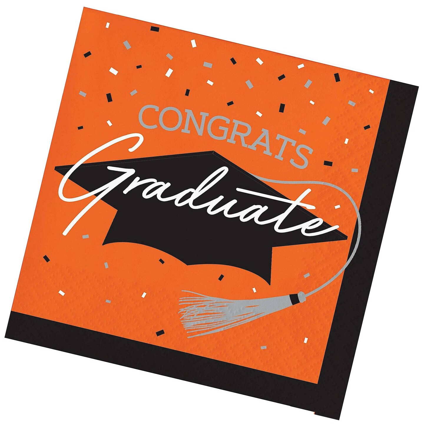 Creative Converting School Spirit Orange Graduation Beverage Napkins 108ct