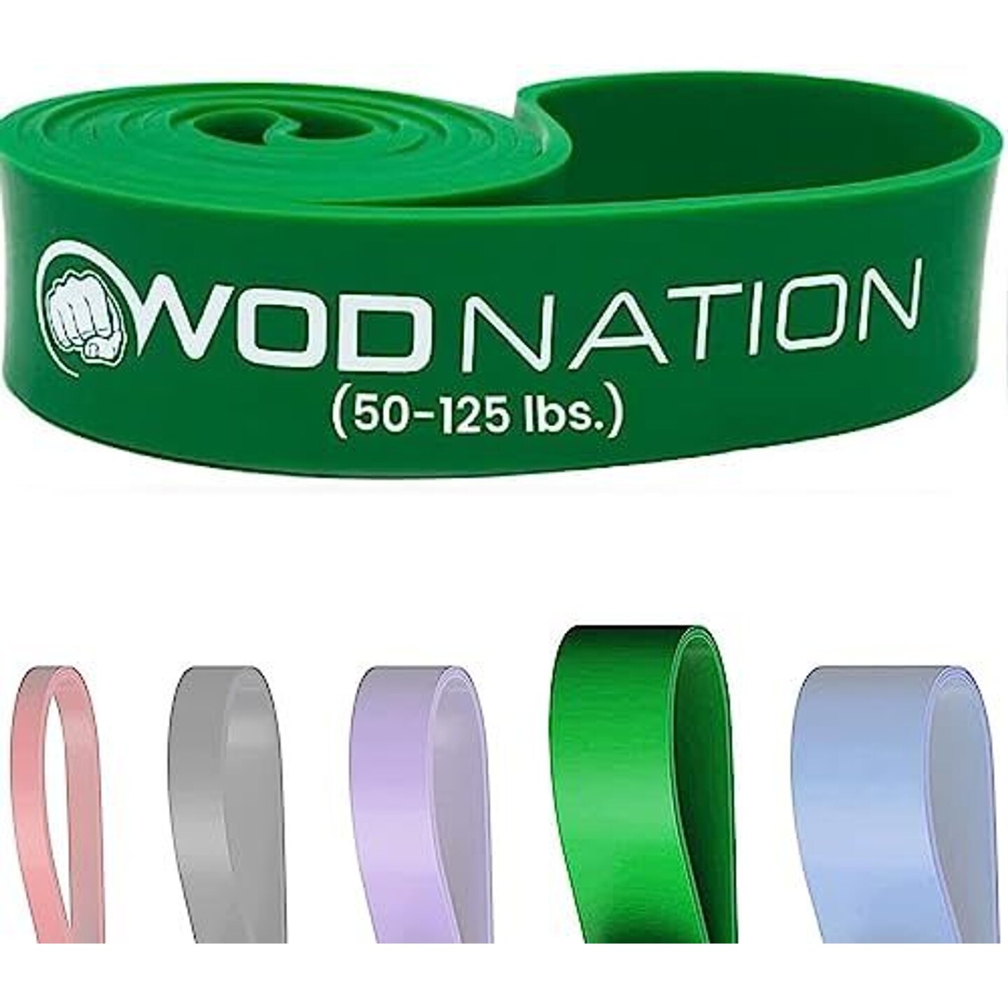 Single Pull Up Assistance Band (50 - 125lbs Green Band) - Best for Pullup Assist, Chin Ups, Resistance Bands Exercise, Stretch, Mobility Work &#x26; Serious Fitness - 41 inch Straps