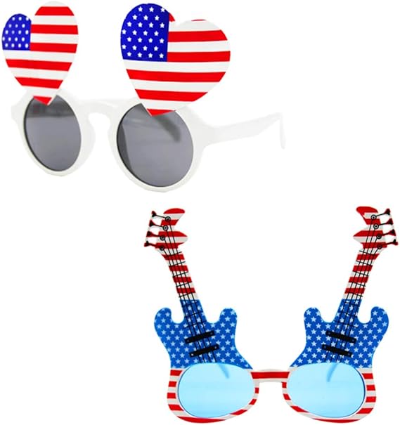 6 Pack American Flag Glasses USA Patriotic Party Sunglasses Fourth 4th of July Party Accessories Holiday Sunglasses Eyewear for Party Photo Booth Props