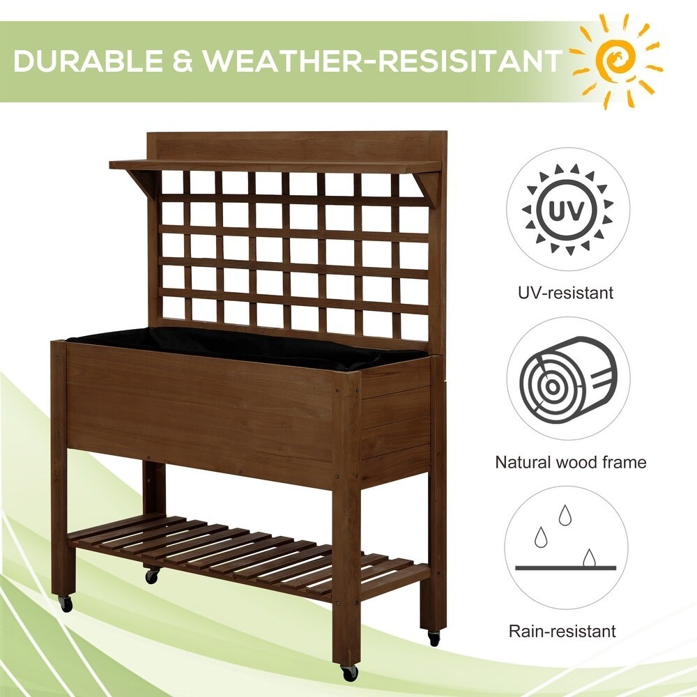 Wooden Elevated Raised Garden Bed Planter Box