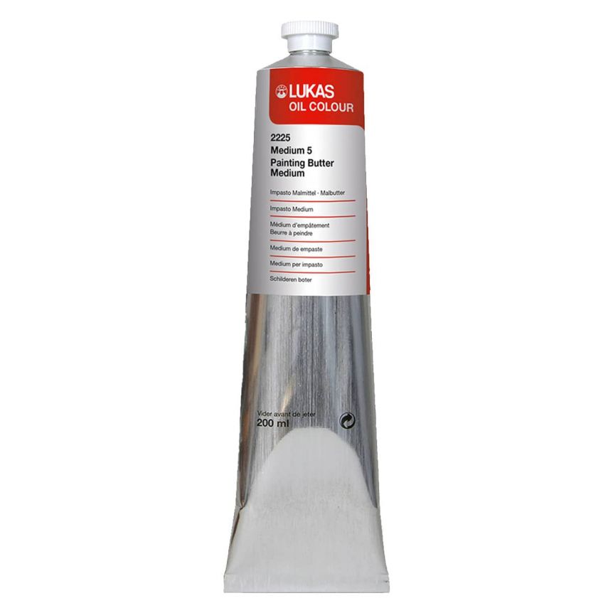 Lukas Artist Painting Butter - Professional, Fast Drying Oil Paint Medium - Perfect For Impasto and Palette Knife Painting - 200 ml Tube