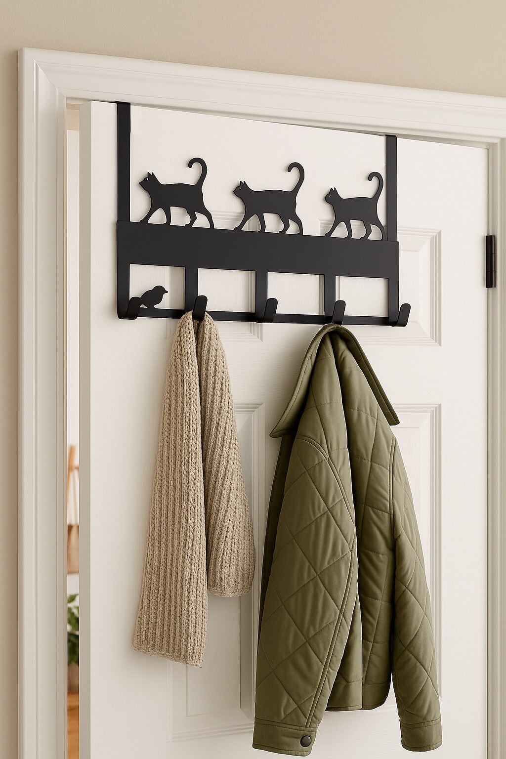 Mango Steam Over-The-Door Organizer Hanger for Towels, Hats, Hoodies, Coats, Backpacks, & Keys