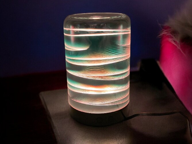 Diffusers For Essential Oils, 3D Glass Art -Stripes- Oil Diffuser with Alternating Colors, Bedroom Decor, Gift for Her