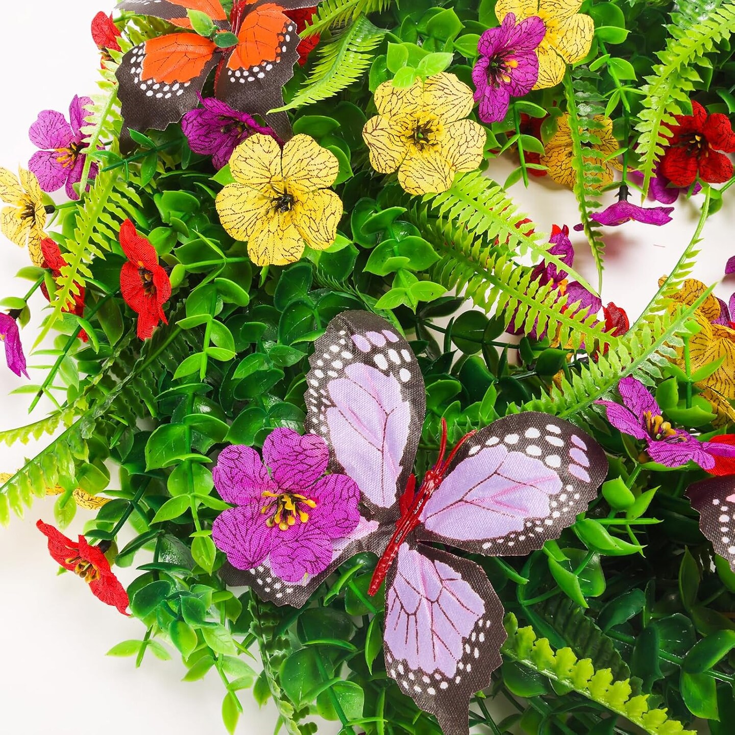 20 Inch Spring Wreath Summer Wreath for Front Door, Artificial Colorful Daisy Faux Plants for Front Door Home Wall Wedding Festival Farmhouse Easter Holiday Party Decor