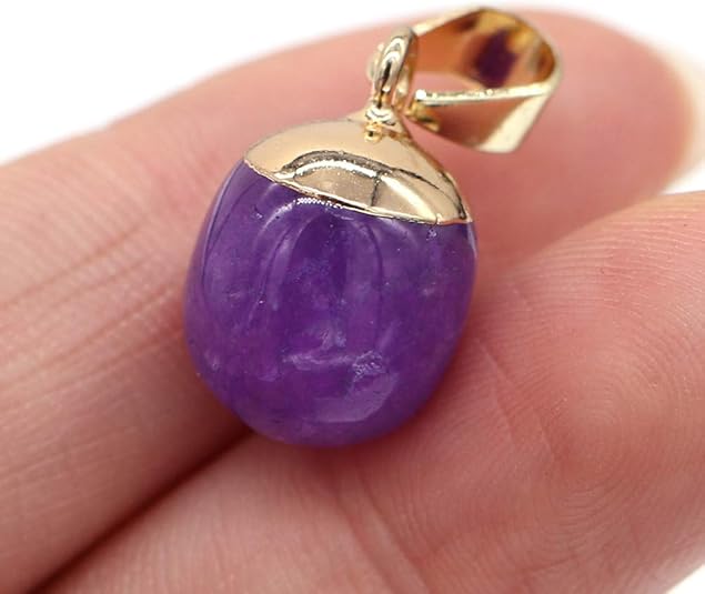 8pcs Natural Stone Pendants,Bean Shape Natural Semi-Precious Stone Pendant Charms&#xFF08;13x18mm&#xFF09; Charms for DIY Jewelry Making Necklace Bracelet
